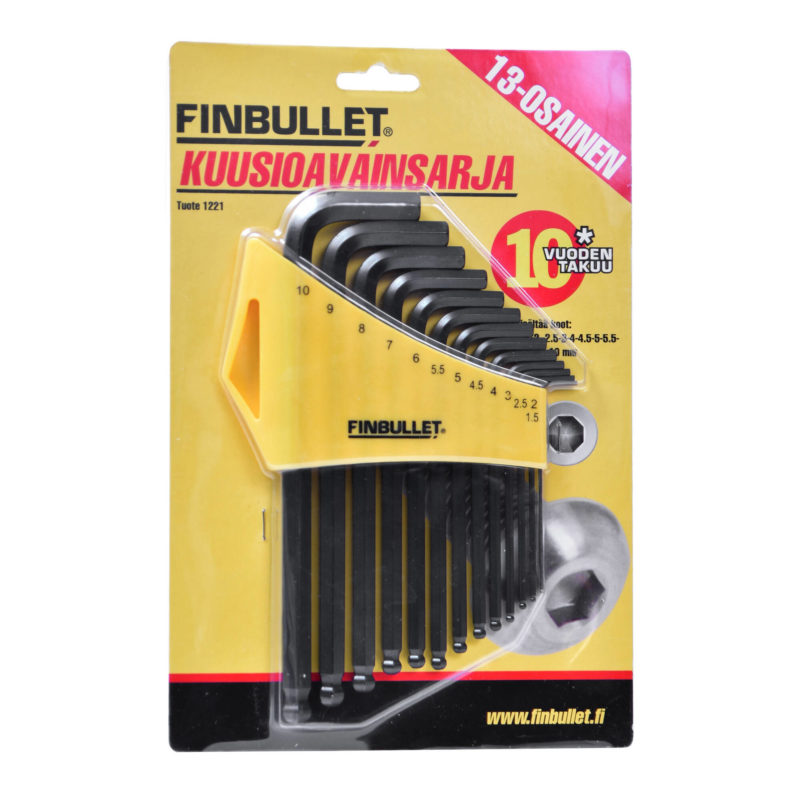 FINBULLET KUUSIOAVAINSARJA 13-OS 1,5-10MM